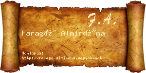 Faragó Almiréna névjegykártya